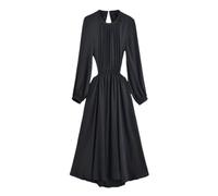 Abito da sera da donna a maniche lunghe con elastico in vita, Nero , M