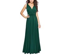 Abito da sera da donna, in raso, multiway, elegante, lungo, senza schienale, sexy, da damigella d'onore, per balli, matrimoni, ospiti, madri della sposa, cocktail party, lunghezza pavimento, GN1., XL