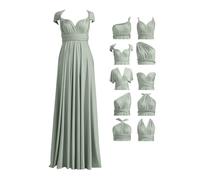 Abito da sera da donna, lungo, abito da ballo, sexy, infinito, scollo a V, abito da cerimonia nuziale, abito da sera, A01 verde., S