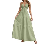 Abito da sera da donna sexy con scollo a V senza schiena abiti eleganti multi-way fasciatura vestito per cerimonia matrimonio damigella d'onore cocktail prom party, verde, L