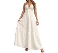Abito da sera da donna sexy con scollo a V senza schiena abiti eleganti multi-way fasciatura vestito per cerimonia matrimonio damigella d'onore cocktail prom party, beige, XL