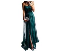 Abito da Sera da Donna Solido Colore A Una Spalla Maxi Abito da Damigella d'Onore Abito da