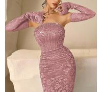 Abito da sera di lusso, abito da cerimonia di alta gamma, stile elegante e sofisticato da signora L,M,S,XL,XSPianteTessuto in maglia