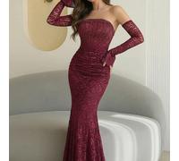 Abito da sera di lusso, abito da cerimonia di alta gamma, stile elegante e sofisticato da signora L,M,S,XL,XSPianteTessuto in maglia