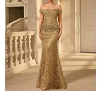 Abito da sera di lusso, elegante vestito da cerimonia scintillante, abito da gran gala di alta gamma in stile glamour da hostess L,M,S,XL,XSColore unicoTessuto intrecciato