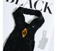 Abito da sera di lusso fatto a mano per bambole, elegante vestito lungo nero con paillettes e spacco, con accessori coordinati come borsa, adatto per bambole da 11,5-12 pollici, ottimo regalo per raga