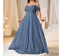 Abito da sera elegante con spalle scoperte, con laccio regolabile sulla schiena e silhouette a linea A fluida - perfetto per cene di gala, eventi sul red carpet, serate all'opera, ricevimenti in abito