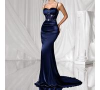 Abito da sera elegante da donna con patchwork in pizzo e strass, adatto per San Valentino L,M,S,XLColore unicoTessuto