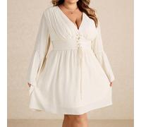 Abito da sera formale taglie comode per il giorno di San Valentino, abito da ballo con maniche, maniche a trombetta per signore, abito con vita segnata, abito per il giorno di San Valentino/2026/Abbig