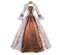 Abito da Sera Lungo Donna Medievale Vittoriano per Il Rinascimento per Carnevale Halloween Feste Principessa Costume Vittoriani Manica Tromba Palazzo per Carnevale Halloween Feste