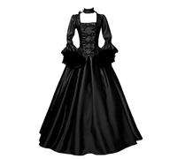 Abito da Sera Lungo Donna Medievale Vittoriano Vintage per Il Rinascimento per Carnevale Halloween Feste Cosplay Principessa Costume da Regina Donna Sera Costume dell'800 Abito Corsetto Medievale