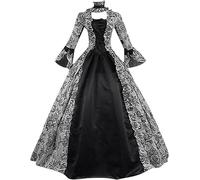 Abito da Sera Lungo Donna Medievale Vittoriano Vintage per Il Rinascimento per Carnevale Halloween Feste Cosplay Principessa Costume da Regina Donna Sera Costume dell'800 Abito Corsetto Medievale