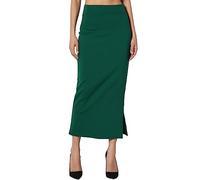 Abito da sposa da donna S ~ 3X con spacco laterale in maglia a vita alta a metà polpaccio lungo gonna a matita, Verde, M