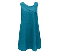 Abito da sposa da donna tinta unita con collo obliquo senza maniche alla moda abito lungo sottile abito da sposa abiti per ospiti per le donne, blu cielo, L