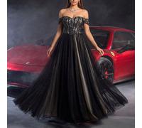 Abito da sposa da favola | Abito da sposa in pizzo floreale di lusso in tulle - Scollo a spalle scoperte, gonna in tulle a più strati, ideale per un matrimonio da sogno in giardino, cerimonia nuziale,