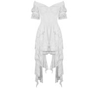 Abito Da Sposa Gotico Dark In Love In Pizzo Bianco Steampunk Fiaba Principessa