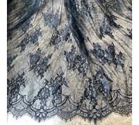 Abito Da Sposa In Pizzo Chantilly Nero Con Vel 300Cm Di Lunghezza
