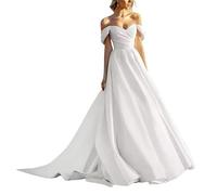 Abito da Sposa Lungo Raso Abito da Sposa Abito da Sposa Principessa, SEVENYXX, bianco, 42