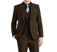 Abito da sposo per San Valentino, completo da uomo per matrimonio autunnale, giacca, pantaloni e gilet, stile alla moda, ampio, comodo, lussuoso e formale L,M,S,XL,XS,XXL,XXS,XXXLColore unicoPoliester