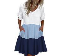 Abito da Tasca Corto Stampato con Volant alla Moda da Donna Abbigliamento Donna