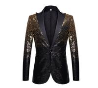 Abito da Uomo Executive in Resistente Poliestere for Riunioni del Consiglio di Amministrazione(Black Gold,M)