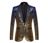 Abito da Uomo Executive in Resistente Poliestere for Riunioni del Consiglio di Amministrazione(Blue Gold,XL)