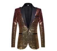 Abito da Uomo Executive in Resistente Poliestere for Riunioni del Consiglio di Amministrazione(Red Gold,2XL)