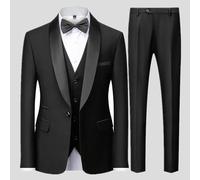 Abito da uomo nero autunno festa di nozze tre pezzi set giacca sportiva da uomo di grandi dimensioni pantaloni e gilet abito slim fit alla moda