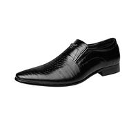 Abito da uomo Oxford Shoes Classic Formal Cap Toe Shoes Pointed-Toe Business Shoes Fashion Retro Solid Color Square Head Leather Shoes Comfort Commuter Office Walking Shoes for Men, Nero , 7.5