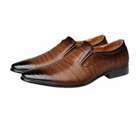 Abito da uomo Oxford Shoes Classic Formal Cap Toe Shoes Pointed-Toe Business Shoes Fashion Retro Solid Color Square Head Leather Shoes Comfort Commuter Office Walking Shoes for Men, marrone, 8