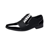 Abito da uomo Oxford Shoes Classic Lace Up Formal Cap Toe Shoes Fashion Lacquer Leather Party Dance Shoes Formal Business Office Work Shoes Slip On Driving Cosy Shoes Christmas Gifts For Men, Nero , 7