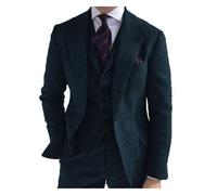 Abito Da Uomo Per Testimoni Di Nozze Abito da uomo formale 3 pezzi slim fit scialle con risvolto in tweed smoking da ballo for testimoni dello sposo di nozze (giacca + gilet + pantaloni) Abiti Da Uomo