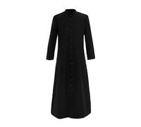 Abito da uomo romano da altare, vestaglia per clero, pulpito, paramenti liturgici, uniforme da chiesa, vestaglia cattolica, costume per Halloween (nero, M)