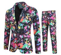 Abito da Uomo Versatile in Poliestere con Design Traspirante, Adatto Sia for Occasioni Formali Che Casual(Suit+Pants,L)