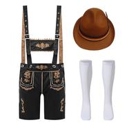 Abito da vampiro gotico plus size costume da cosplay festivo per celebrazioni Tradizionale festa della birra con bretelle, perfetto per tutto l'anno, Nero , XL