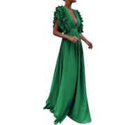 Abito Damigella Corto Tute Eleganti per Cerimonia 2024 Vestito Nero Raso Abiti Cerimonia Impero 2024 Abito Elegante Verde Seconde Nozze Abito Vestito Oro Brillantinato Abiti da Sposa Stupendi