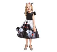 Abito Di Halloween Da Bambine Set Abito Da Festa Copricapo Borsetta