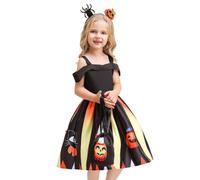 Abito Di Halloween Da Bambine Set Abito Da Festa Copricapo Borsetta