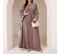 Abito di moda semplice in stile arabo, adatto per le donne in taglie forti, modesto, per l'estate 0XL,1XL,2XL,3XL,4XL,5XLColore unicoTessuto intrecciato