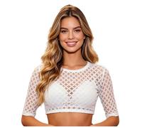 Abito Dirndl da donna con maniche ad ali bianche, elegante camicetta in pizzo, tradizionale tradizionale camicia per Oktoberfest, German Beer Girl Costume, Dirndl, camicetta da donna Oktoberfest