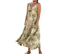 Abito Donna Curvy, Casual Comode Estiva Leggeri Estivi Moda Mare Estivo Curvy Semplice Smanicato Chic Wedding Elegante Spalline Larghe Prom Eleganti Leggero Vestiti Estivi,L