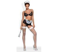 Abito Donna Da da Camera 5 Pz Portejarretelles Calze Reggiseno Cappello Perizoma