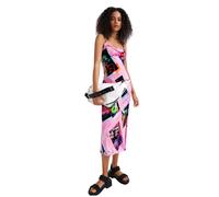 Abito donna Desigual Tropic rosa stampato con spalline XL