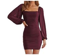 Abito Donna Elegante Cerimonia, Abito Lungo Sexy Tubino Bodycon Maxi Vestito Elasticizzato Abito da Cocktail per Cerimonie Sera Festa Discoteca Party Club Casual Vestiti Sexy Vestito Donna Curvy
