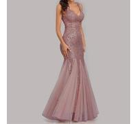 Abito donna elegante ed elegante a coda di pesce con dettagli e design paillette