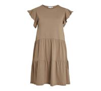ABITO DONNA ESTATE INFORMALE Girocollo Manica corta Volant Orlo Design elegante