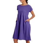 Abito Donna Estivo Boho Vestito da Spiaggia Swing Taglie Forti Abiti Boho Curvy Leggera Elasticizzata Vestiti a Maniche Corte Estivi Bohémien Classico Abito Causal Mare Comodo Lunga