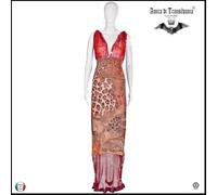 abito donna estivo griff alta moda brand sfilata rosso animalier paillettes sexy