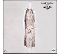 abito donna fashion boho anni 70 caftano lungo stampato fantasia taglia comoda