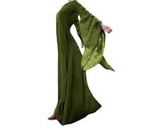 Abito Donna Halloween Medievale Maxi Abiti Gotico Cerimonia Costume Rinascimentale Carnevale Cocktail Curvy Vestiti Cosplay da Donna Principessa Vintage per Halloween, Carnevale, Feste e Cosplay